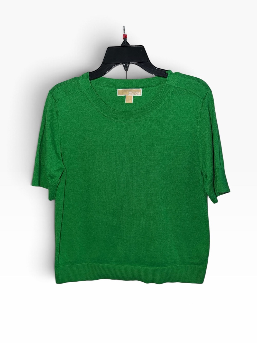 Michael Kors Emerald Green Short Sleeve Knit Top size M